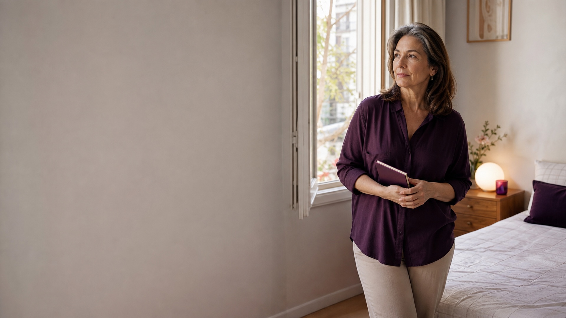 Responsable de vivienda revisando con calma una habitación